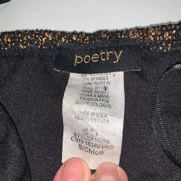 POETRY Womens Strapless Gold Shimmer Top Size Small New Years Eve Party NWOT - Picture 3 of 6